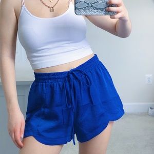 Blue Flowy Shorts